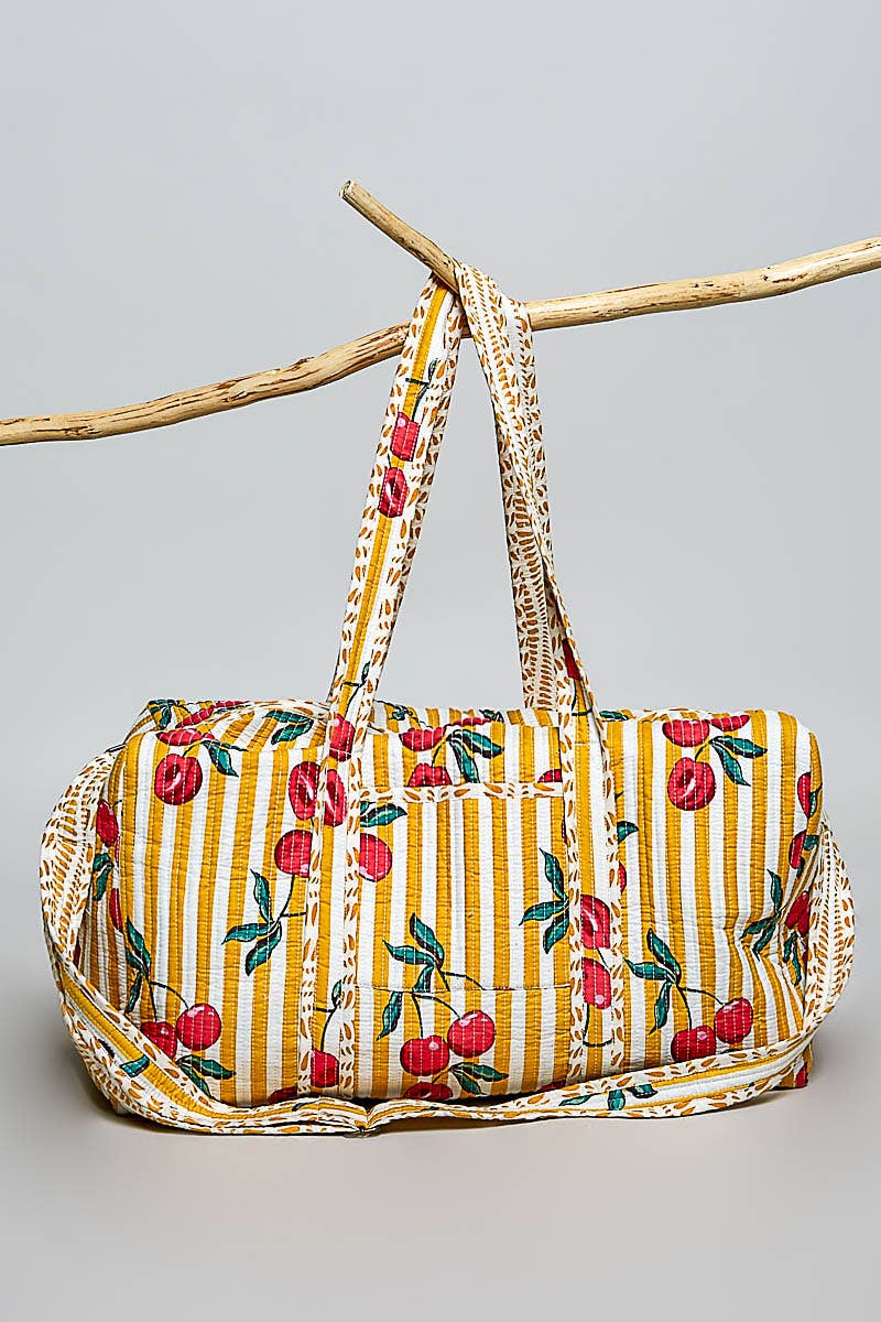 Front Pocket Quilted Adjustable Strap Duffel Bag
