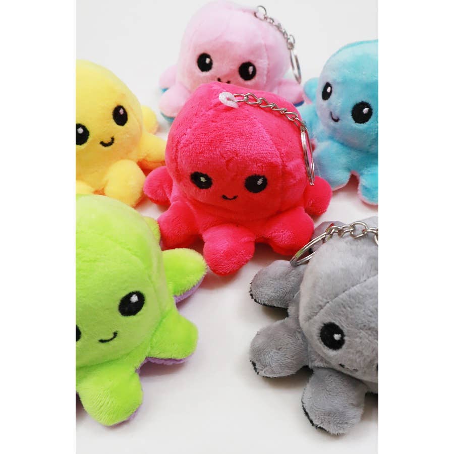 Mini Reversible Octopus Plushie Keychain