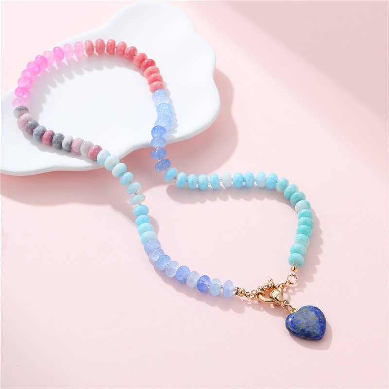Natural Stone Heart Necklace