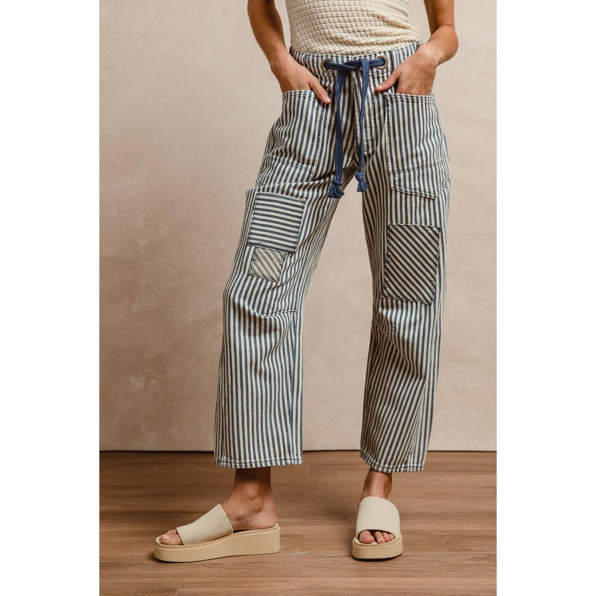 Striped Twill Pants