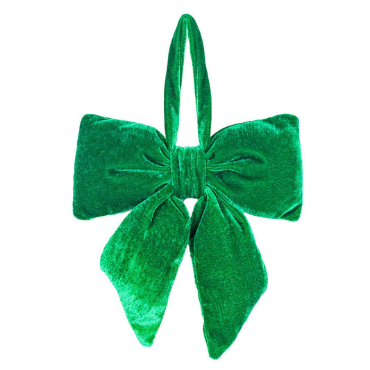 Evelyn Bow Ornament   Green   5x7.5x1