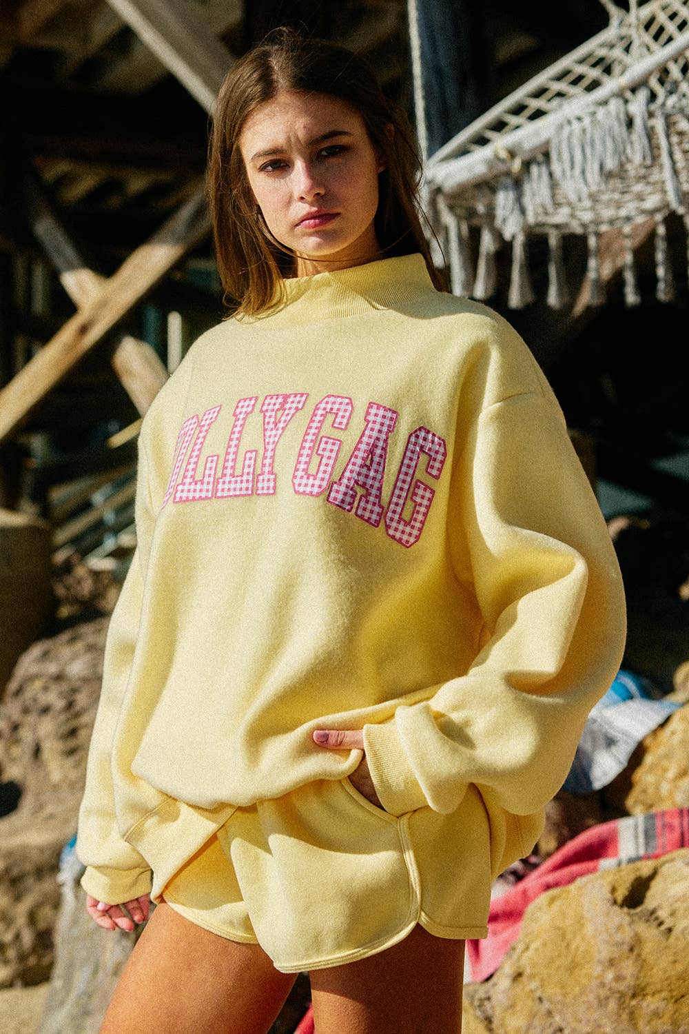 Dilly Dally / Lolly Gag Reversible Mock Neck Sweatshirt