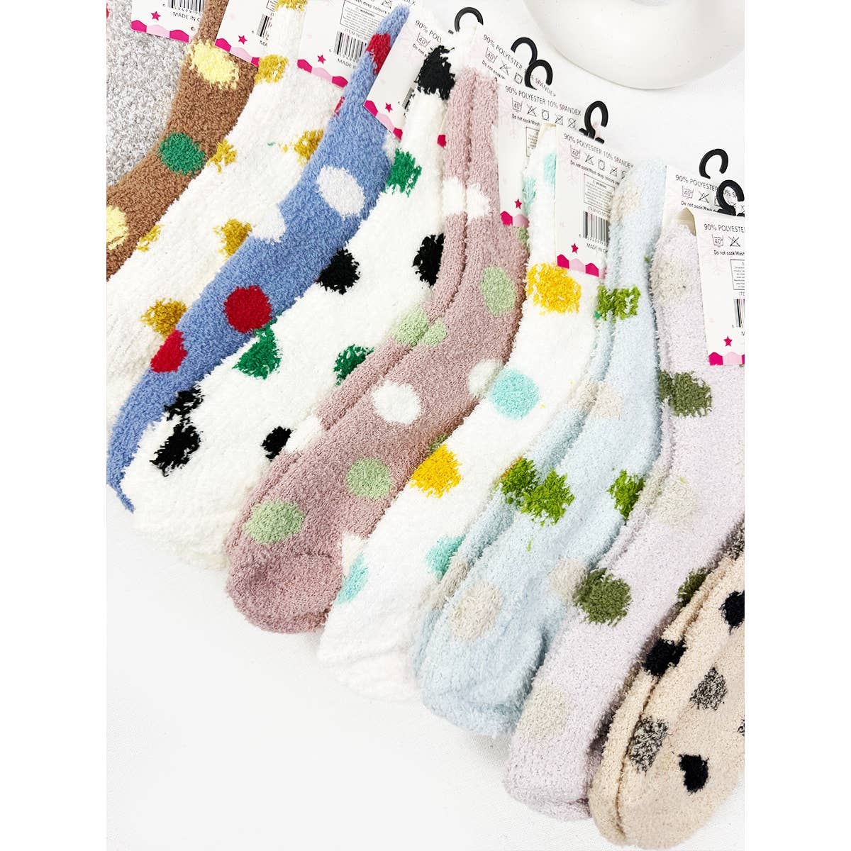 Polka Dot Fuzzy Socks