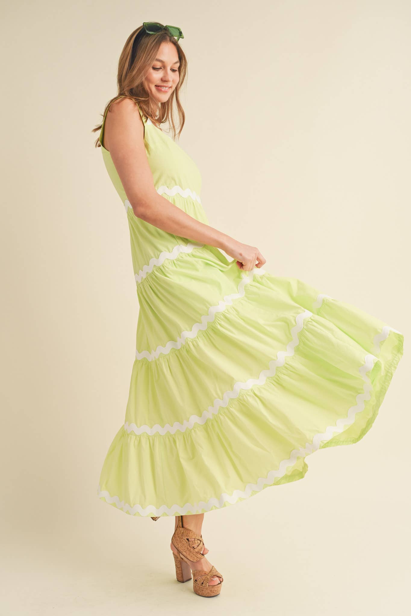 Ric Rac Trim Midi Dress