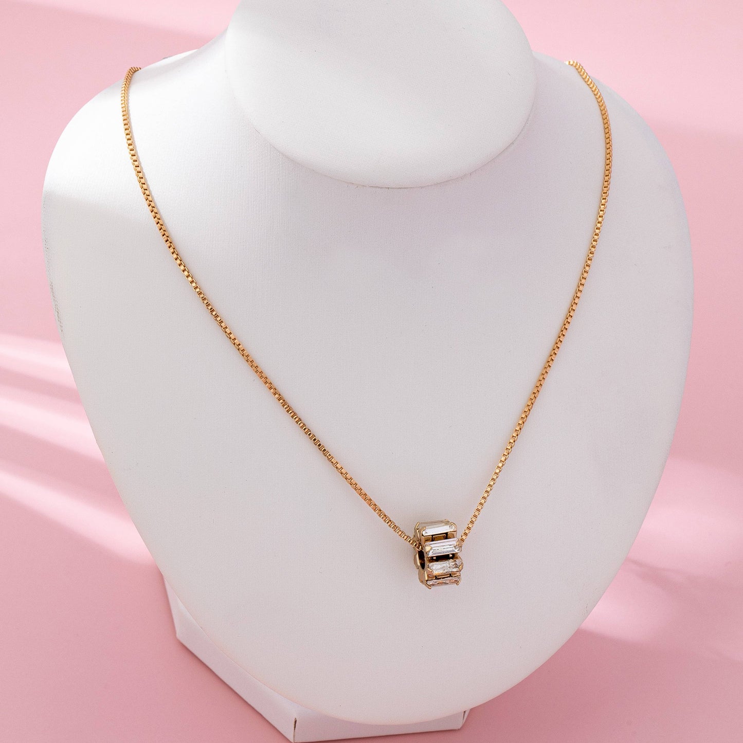 Crystal Barrel Pendant Necklace
