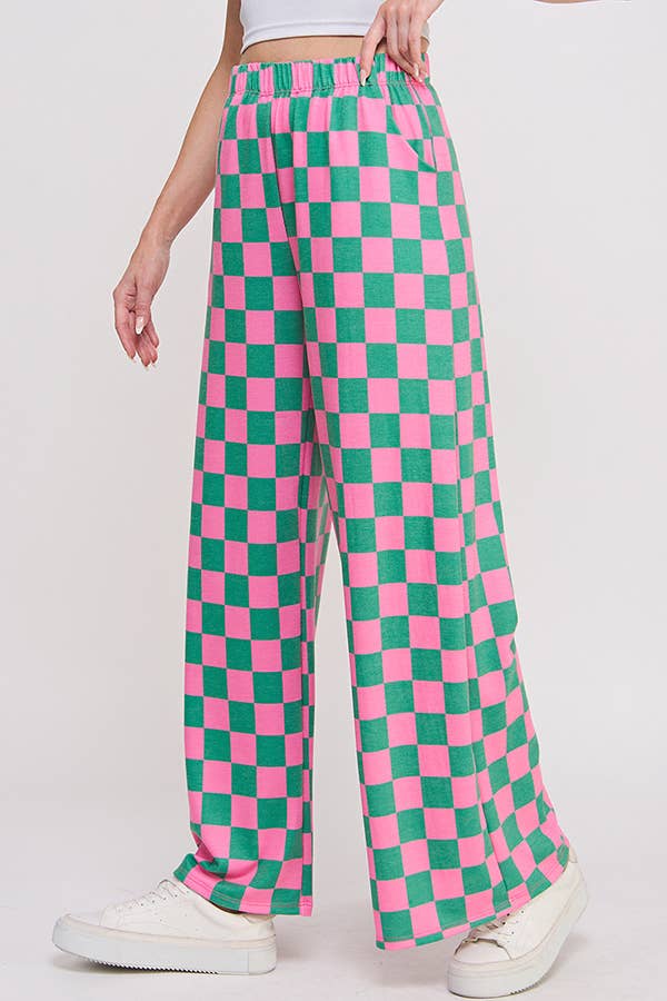 High Waist Checker Board Pants