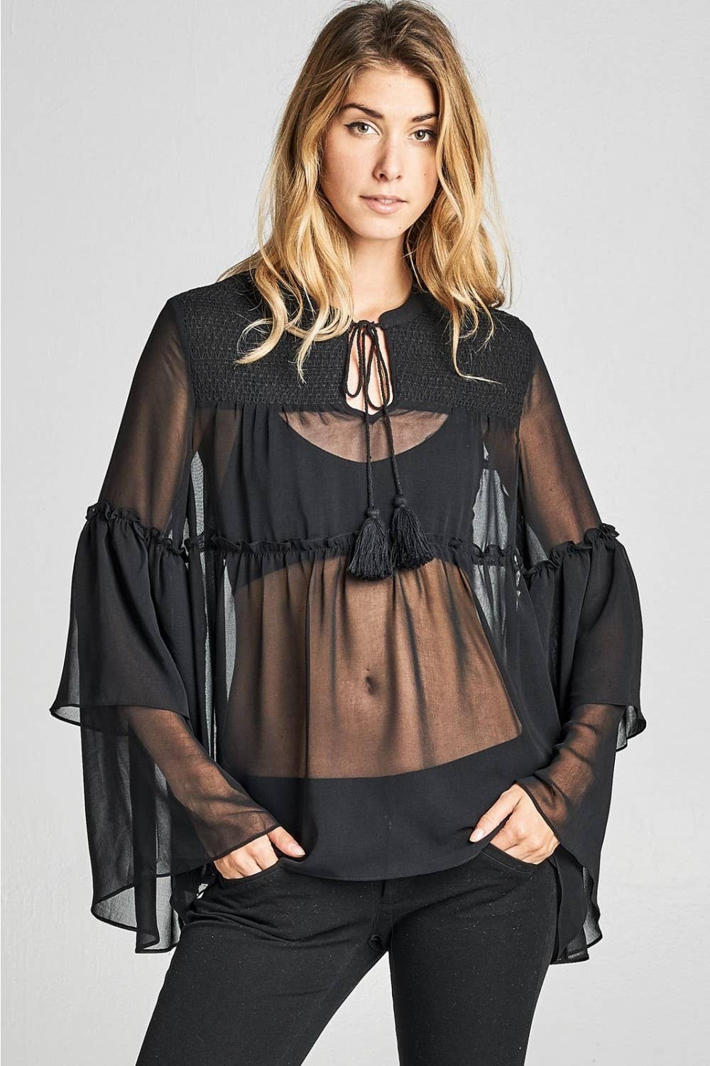 Sheer Layered Boho Top
