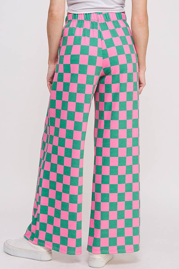 High Waist Checker Board Pants