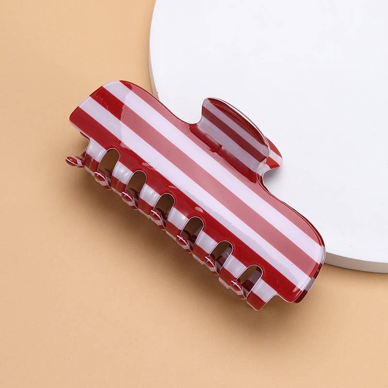 Retro Striped Claw Clip