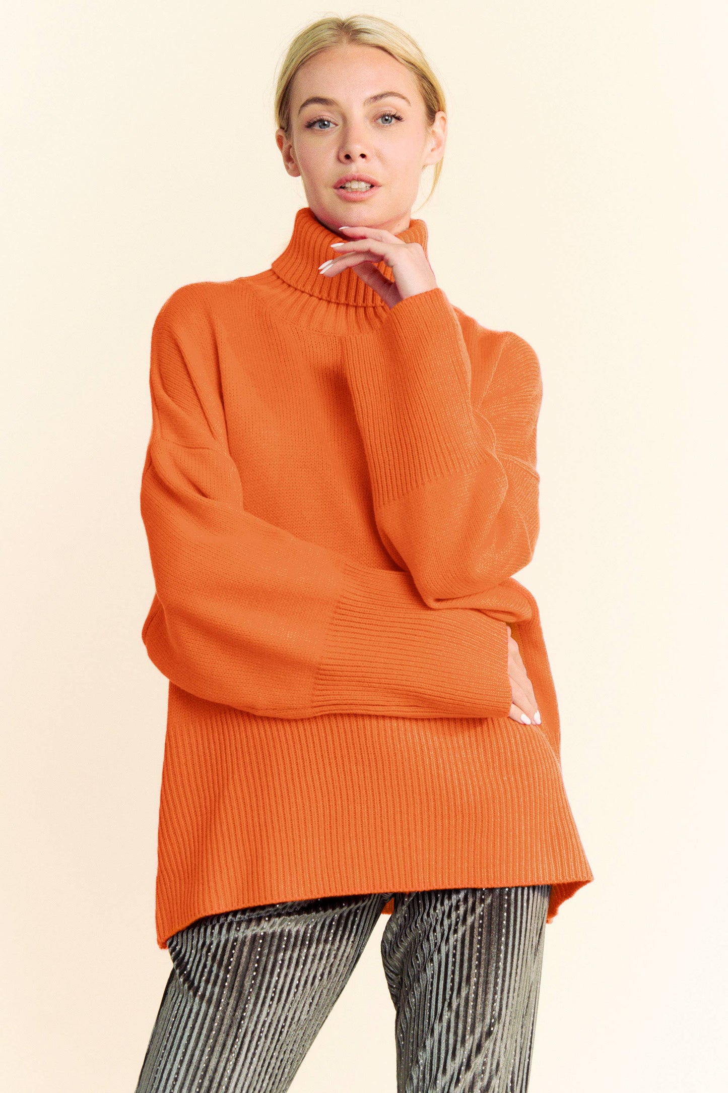 Turtle Neck Knit Sweater