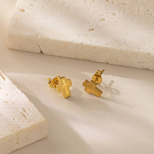 Waterproof Cross Studs