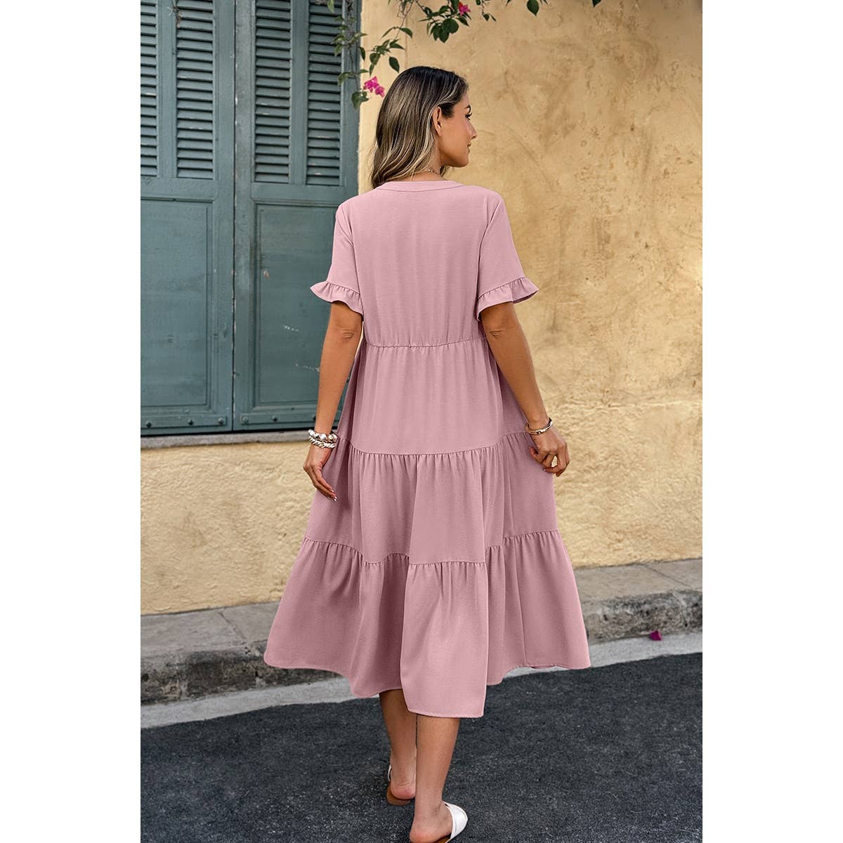 Dusty Rose Midi Dress