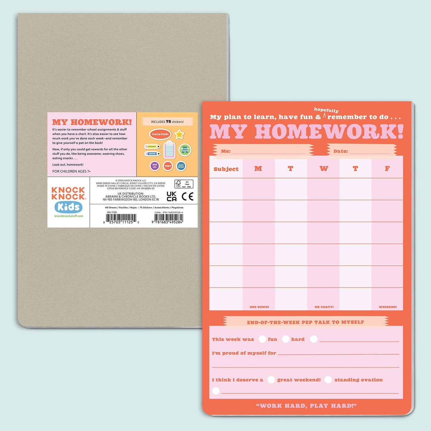 Knock Knock Kids - Homework Stuff Can-Do Pads