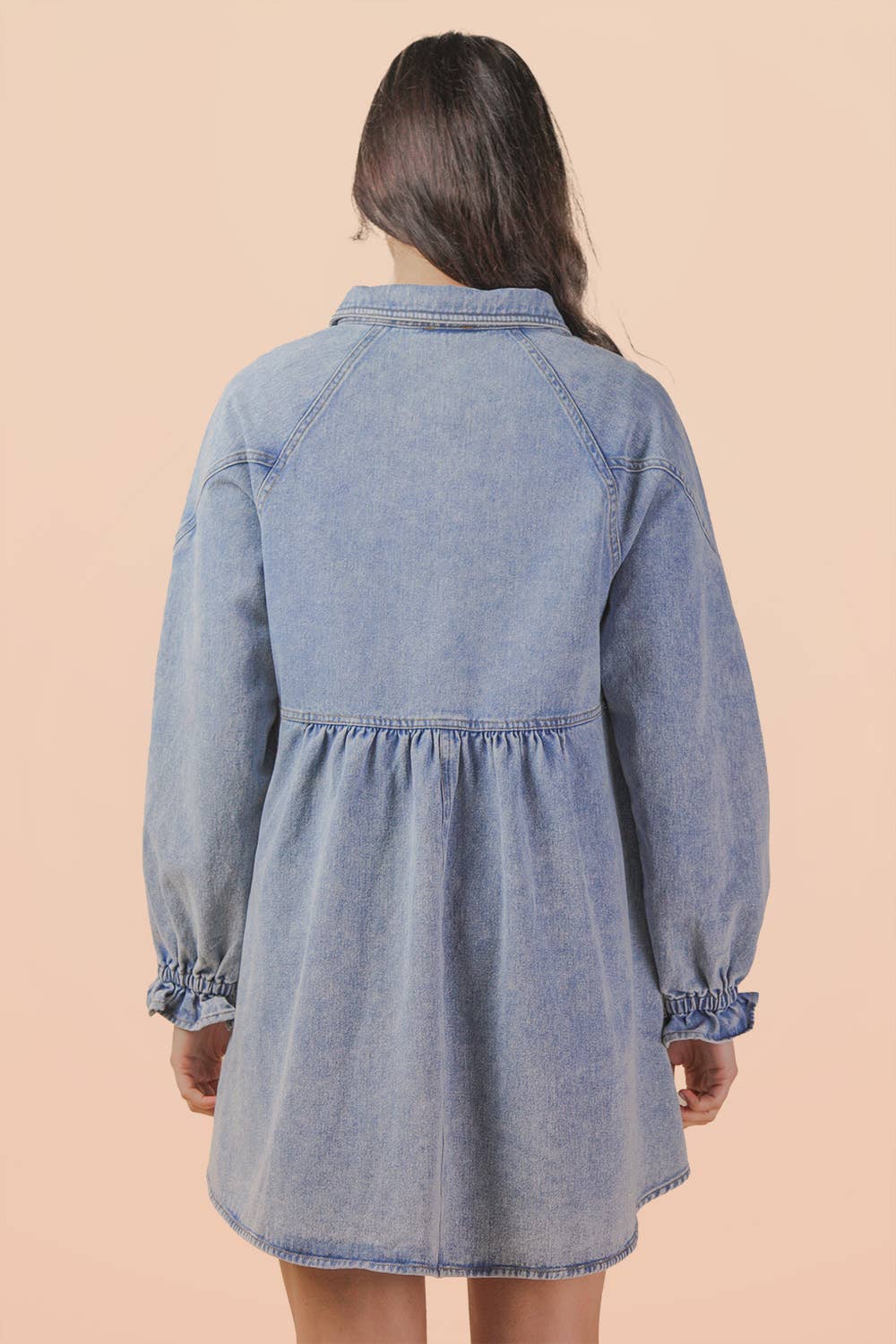 Denim Heart Button Dress