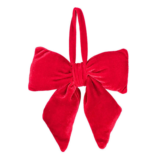 Evelyn Bow Ornament   Red   5x7.5x1