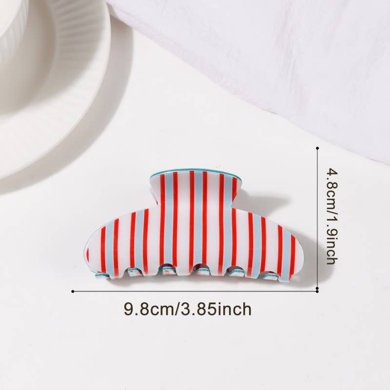 Oval Stripe Hair Claw Clip