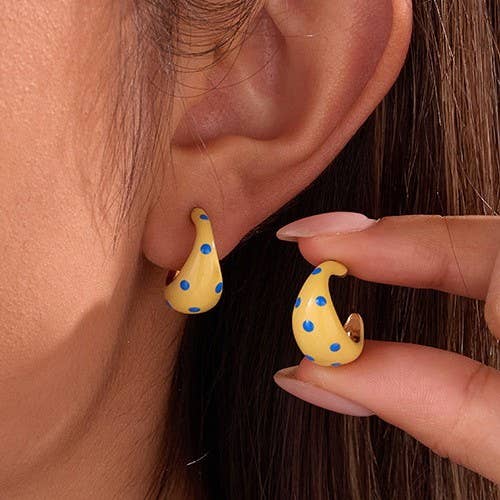 Butter Yellow Polkadot Earrings
