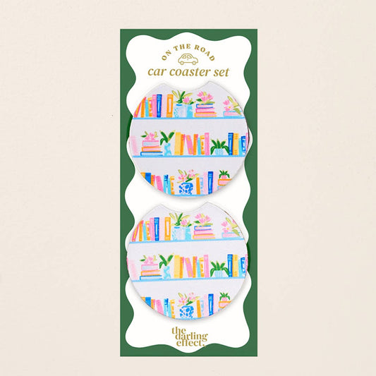 On the Road Car Coaster Set–Book Shelfie