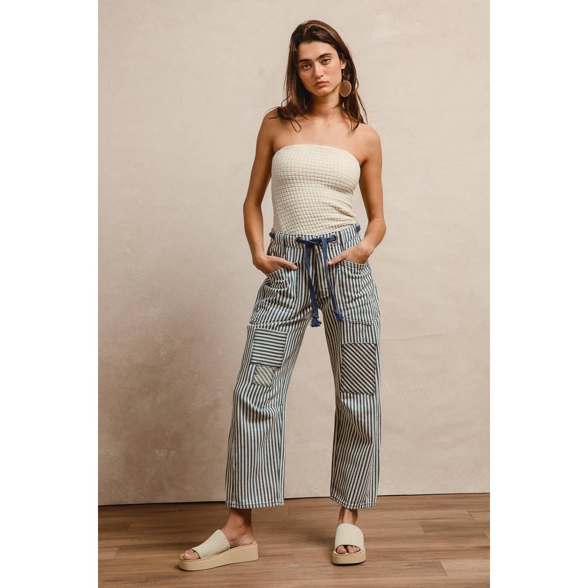 Striped Twill Pants