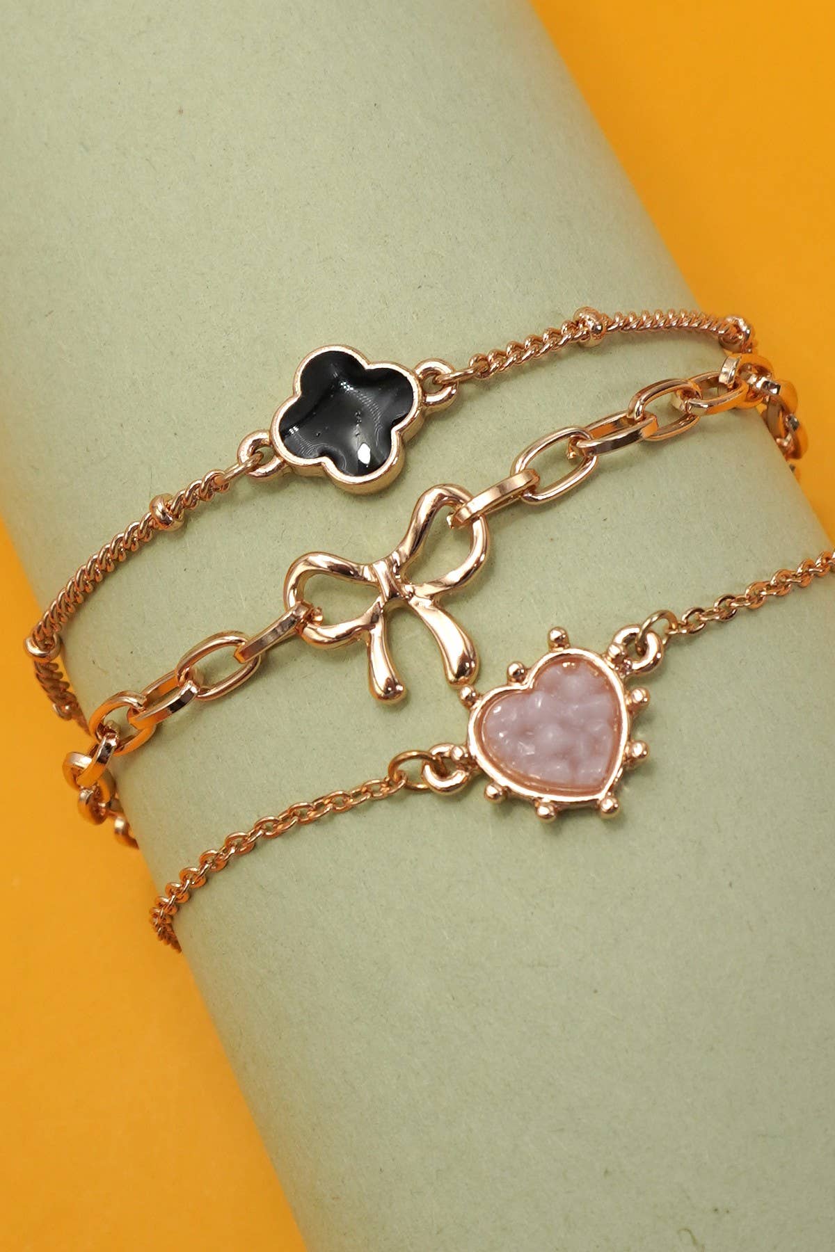 Bow & Heart Charm Bracelet