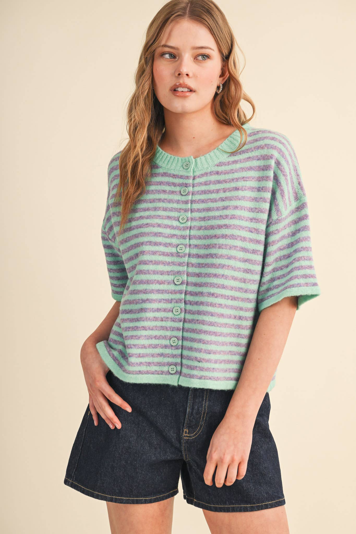 Lilly Striped Sweater Cardigan