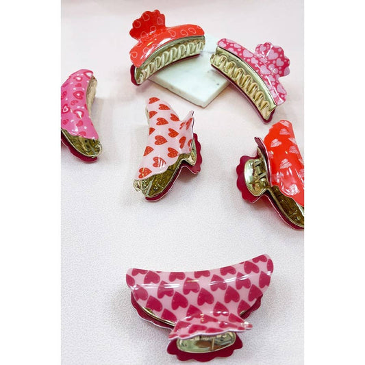 Hearts Hair Claw Clip