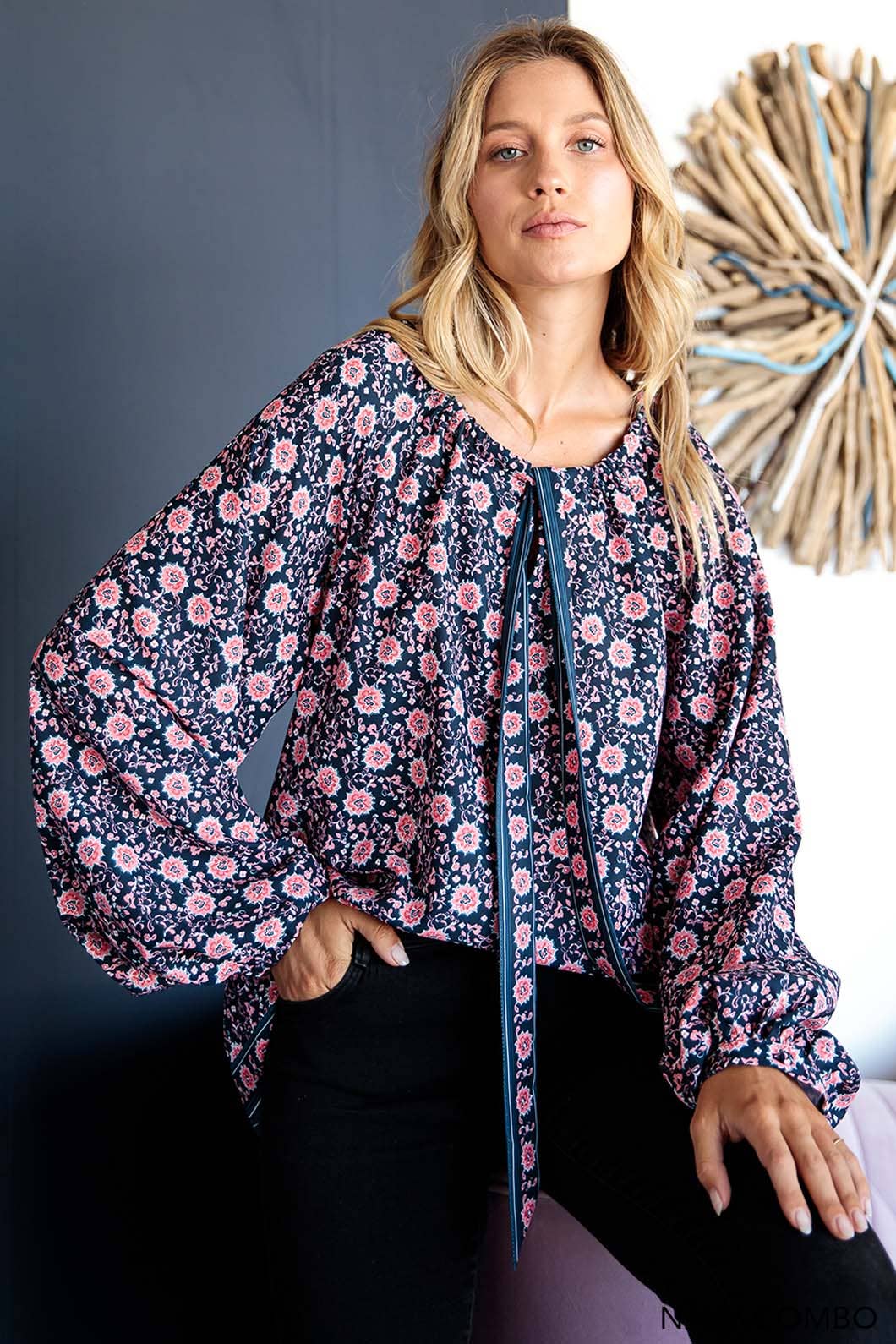 Renea Olive Long Sleeve Top