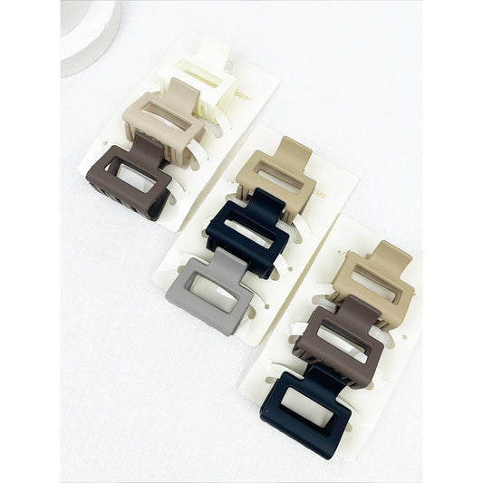 3-Pcs Neutral Mini Rectangle Claw Set