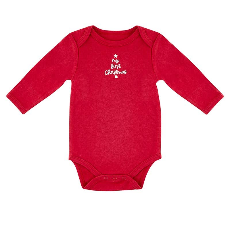 My First Christmas Baby Long Sleeve Snapshirt