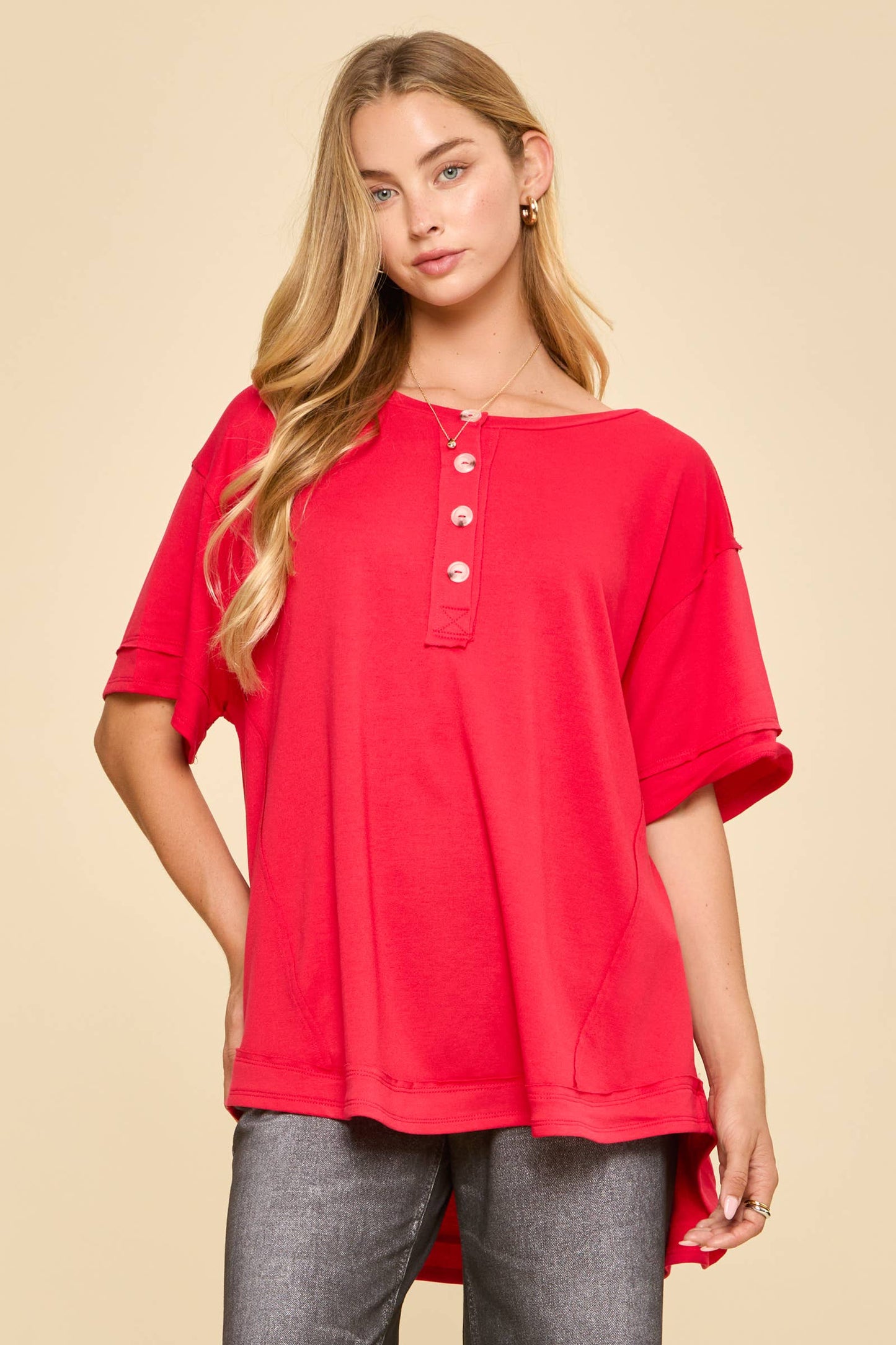 Textured Terry Knit Top