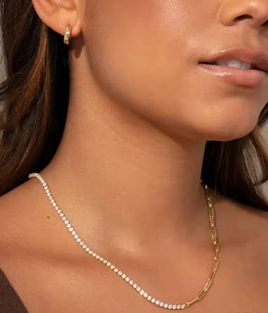 Waterproof Rhinestone Chain Necklace