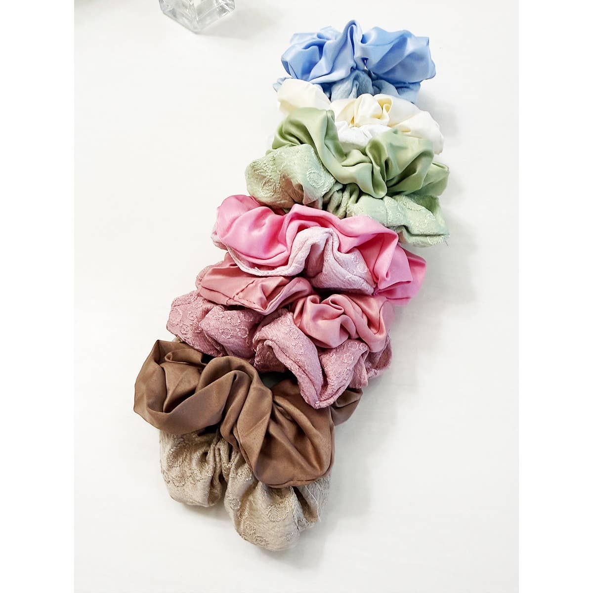 Duo Satin and Textured Scrunchie Set