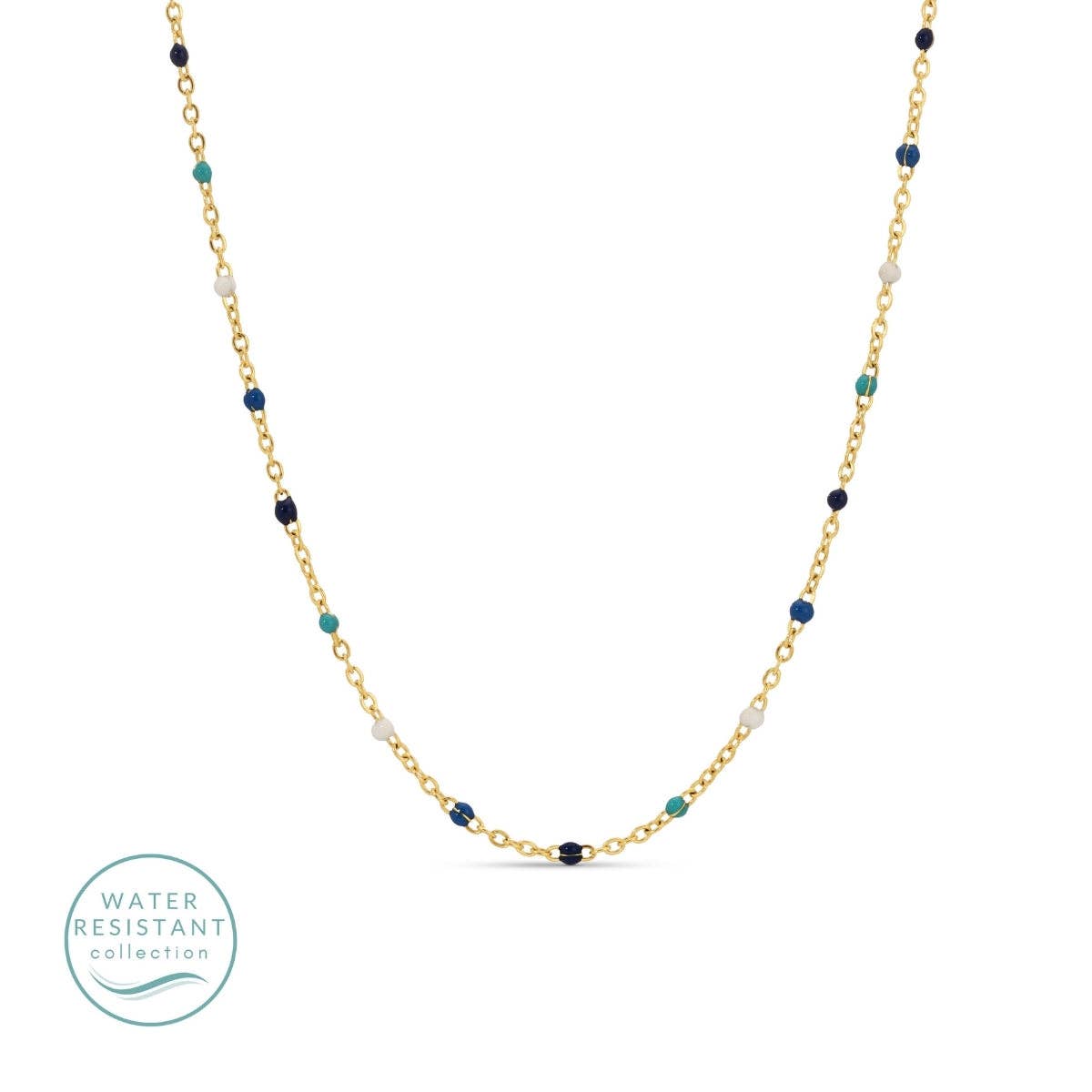Sweetly Colored Delicate Chain Necklace, Water-Resistant