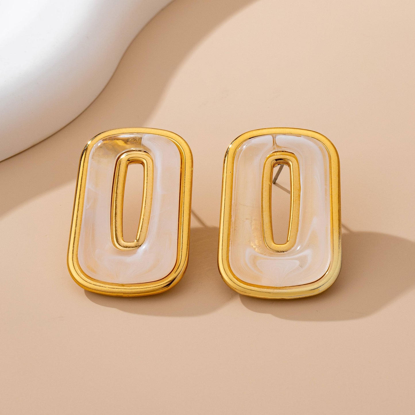 Enamel Sage Cutout Earrings