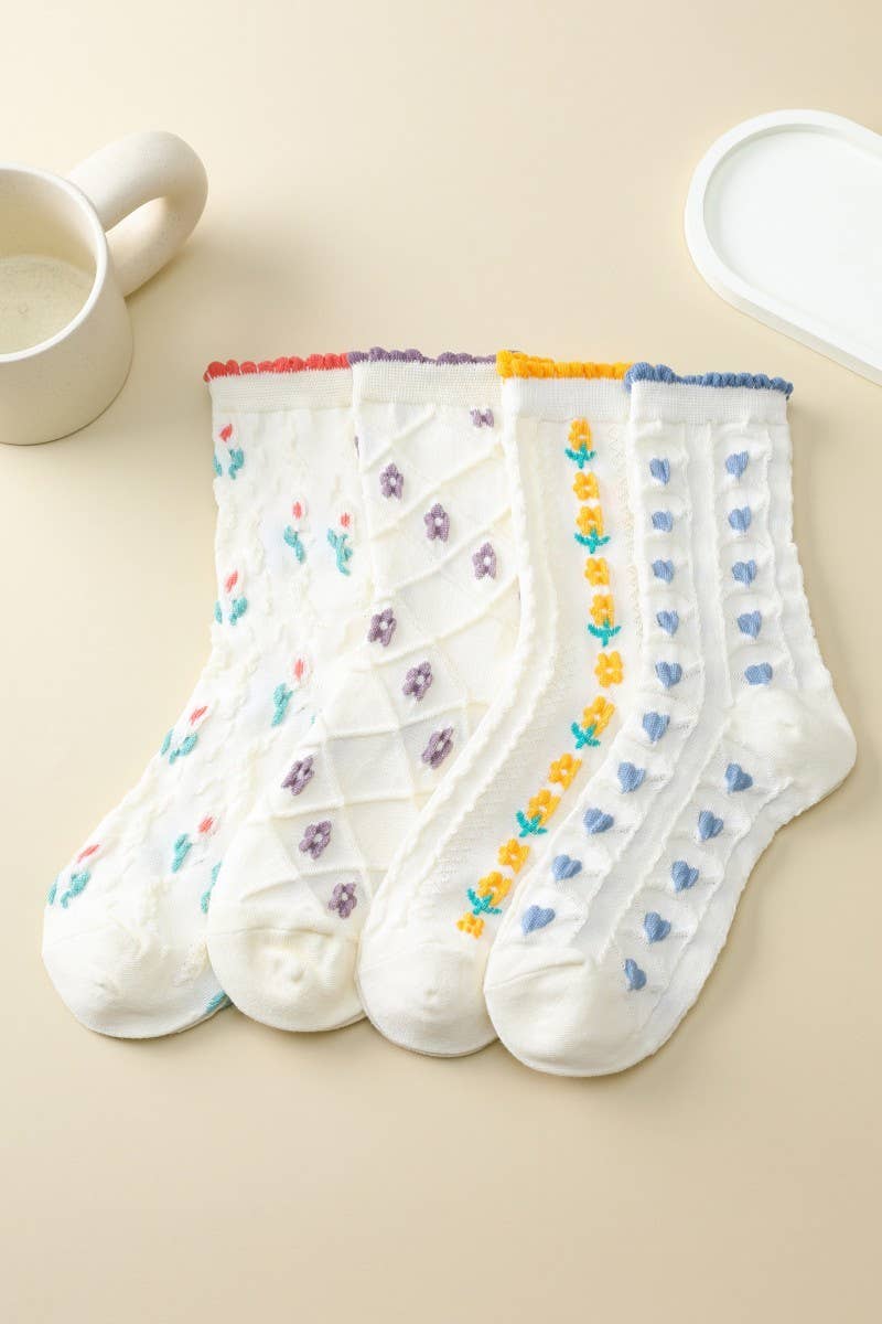 Embroidered Crew Sock