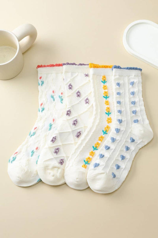 Embroidered Crew Sock