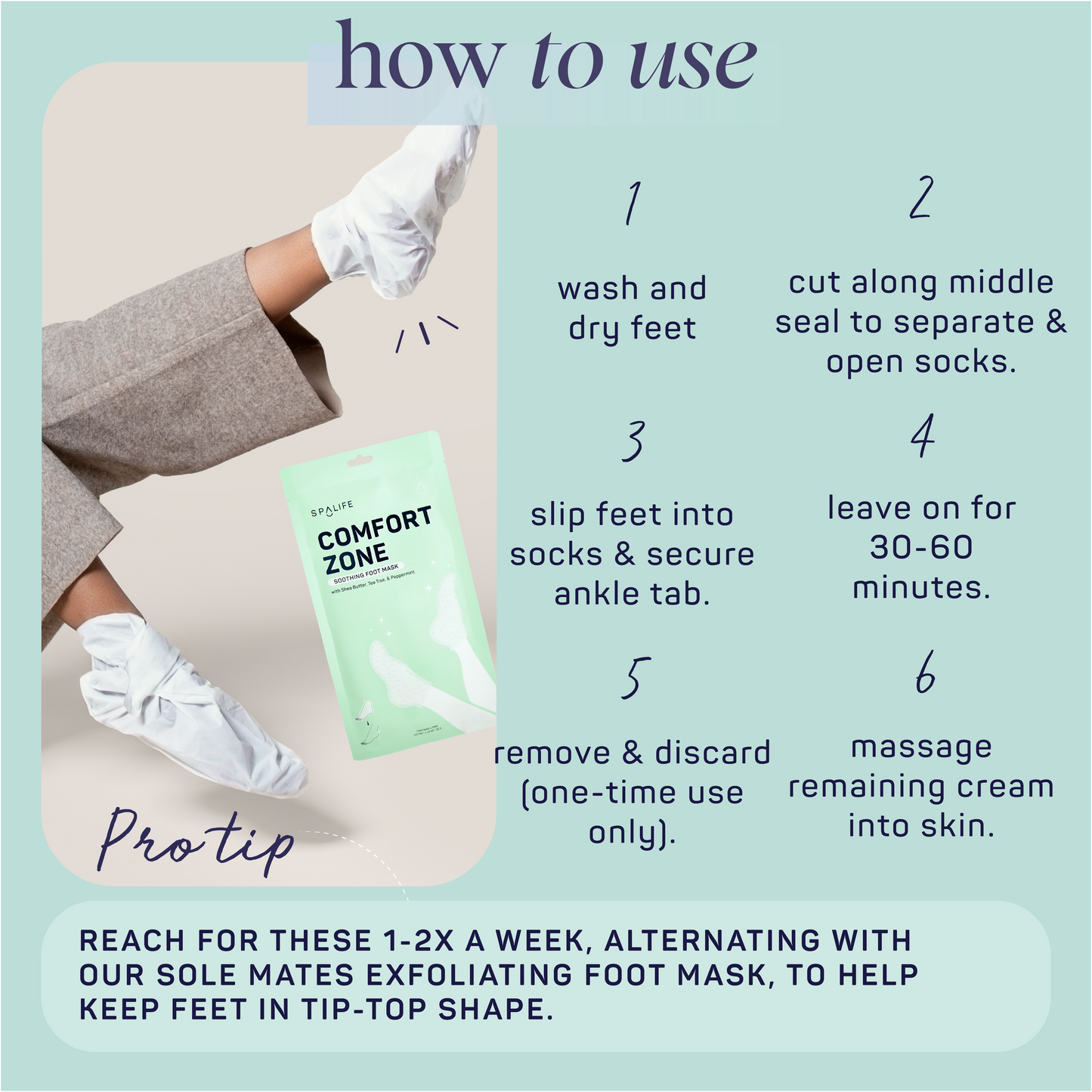Comfort Zone Soothing Foot Mask with Shea Butter & Tea Tree