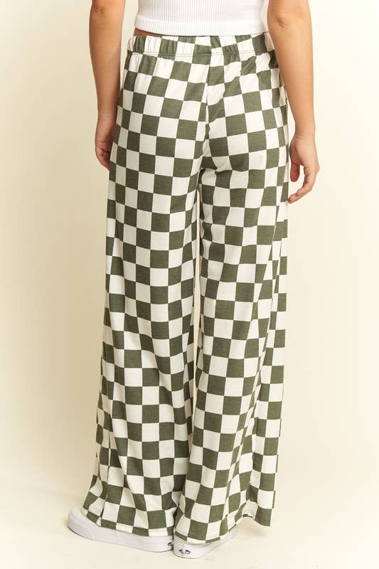 Plus Checkerboard Pants