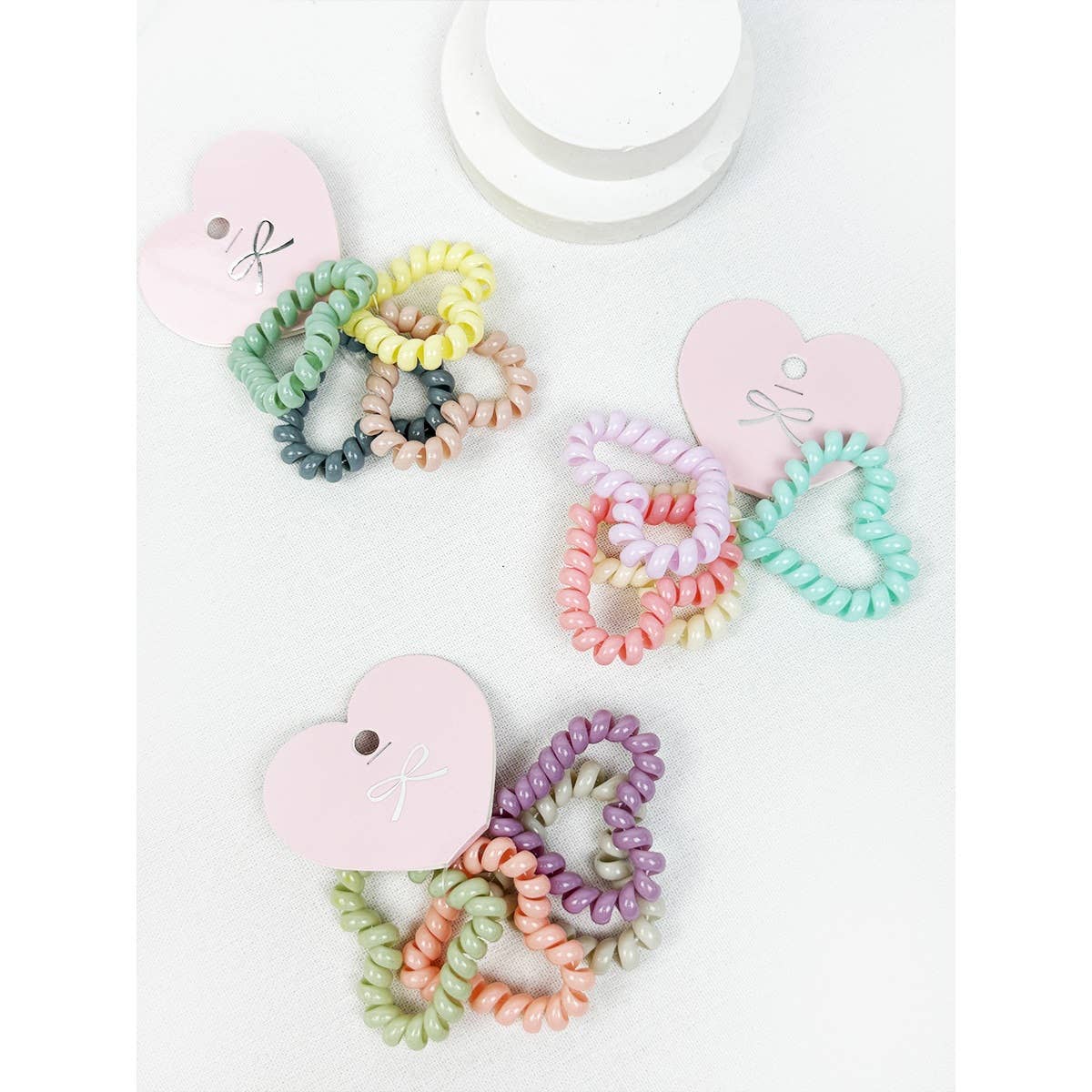 Heart Shape of Spiral Hair Tie Set