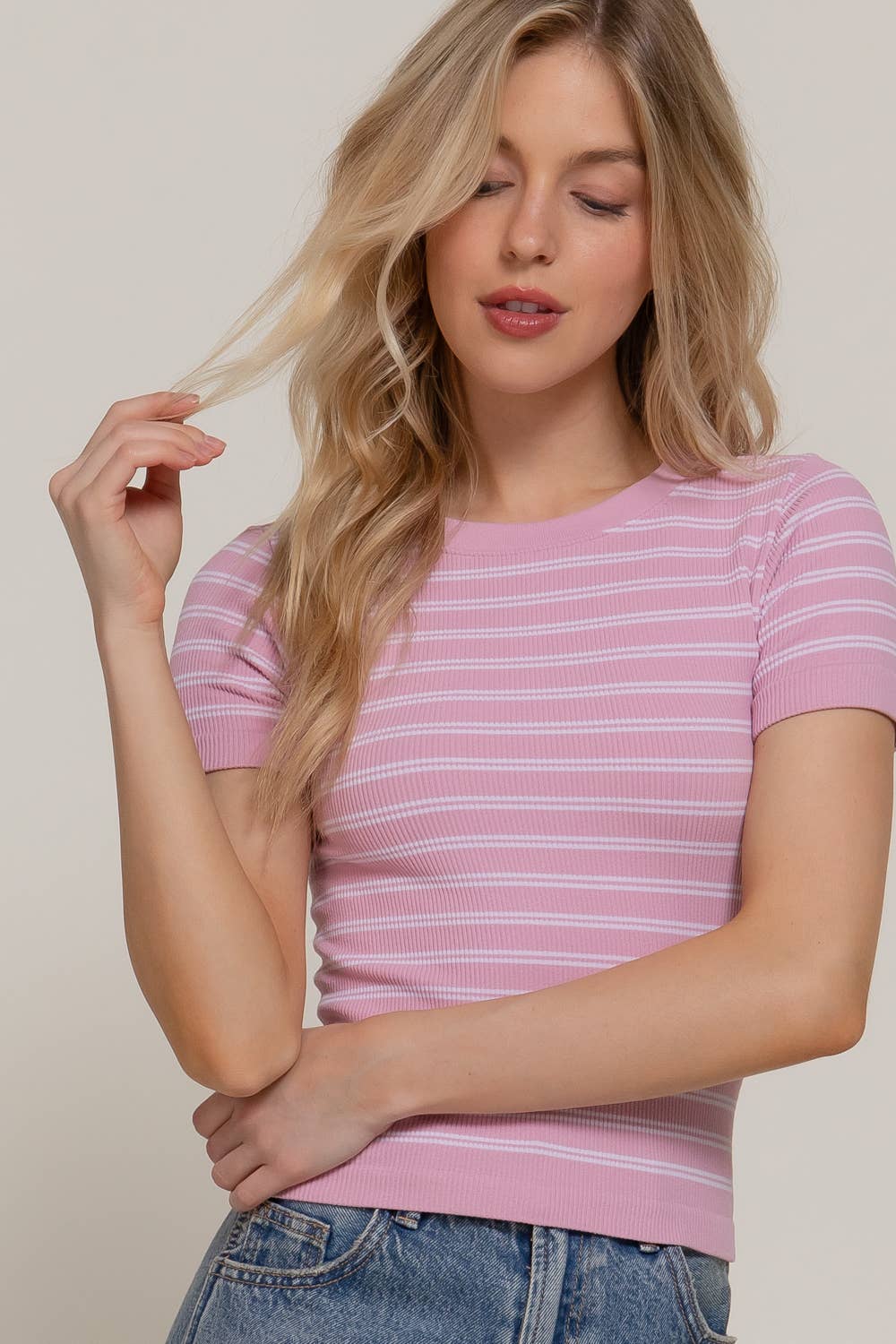 Crew Neck Seamless Top