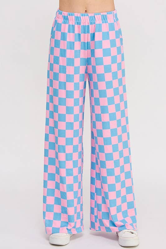 Plus Checkerboard Pants