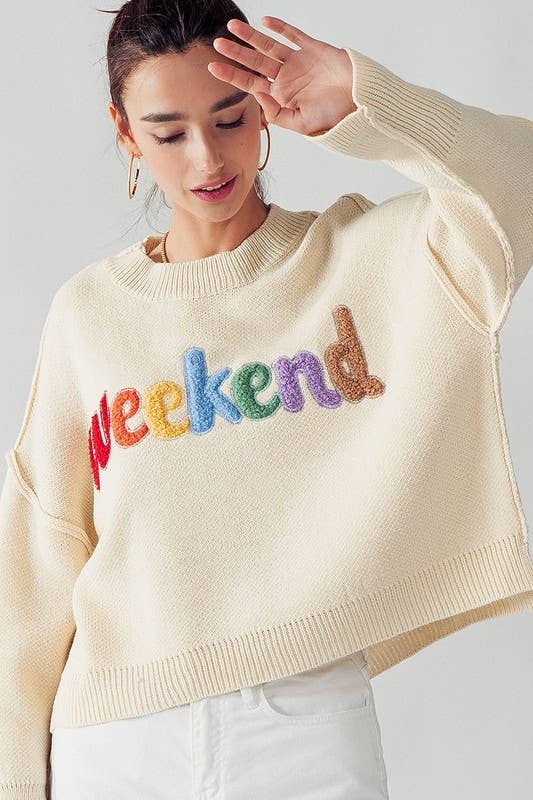 Cream Weekend Knit Sweater