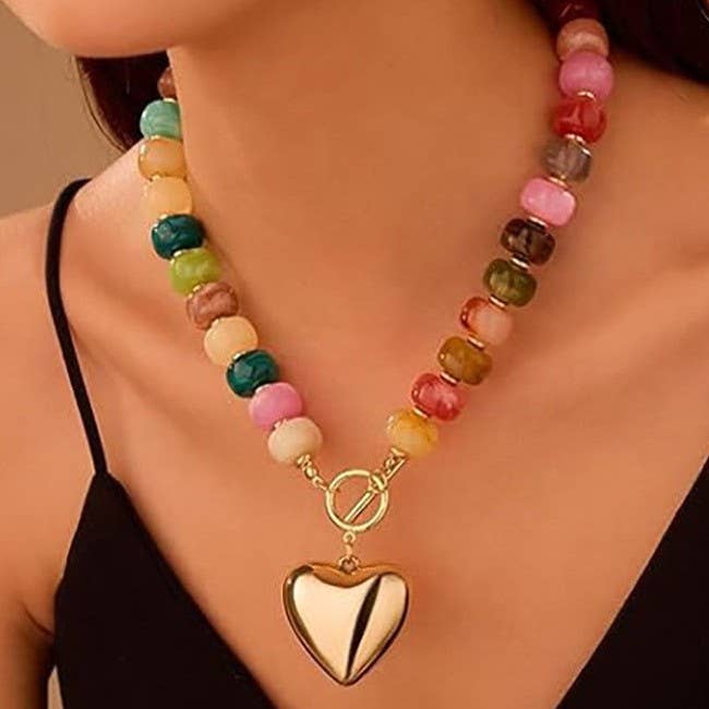 Heart Charm Toggle Necklace