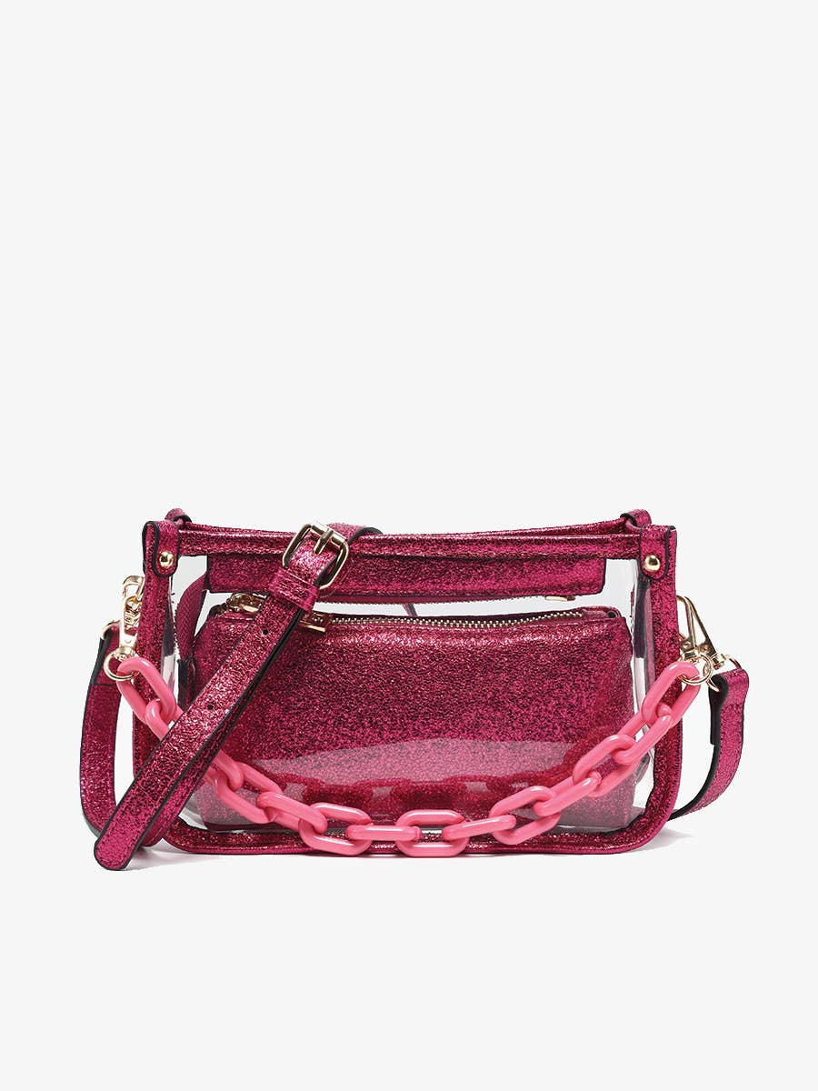 Jessica Stadium Clear Crossbody Bag – Chain Strap
