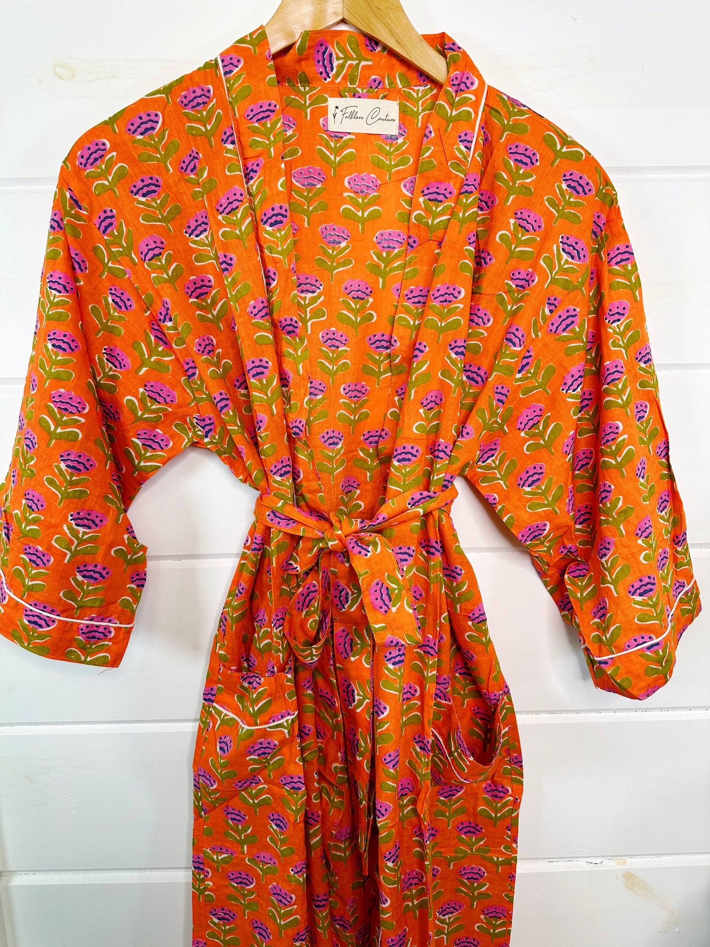 Women's Cotton Robe | Floral Print Kimono Cover-Up Duster