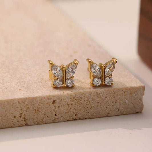 Waterproof Butterfly Stud Earrings