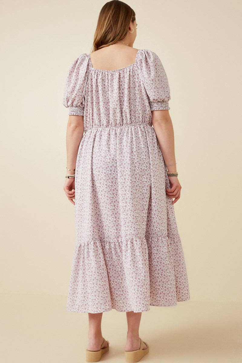 Lavender Floral Midi Dress