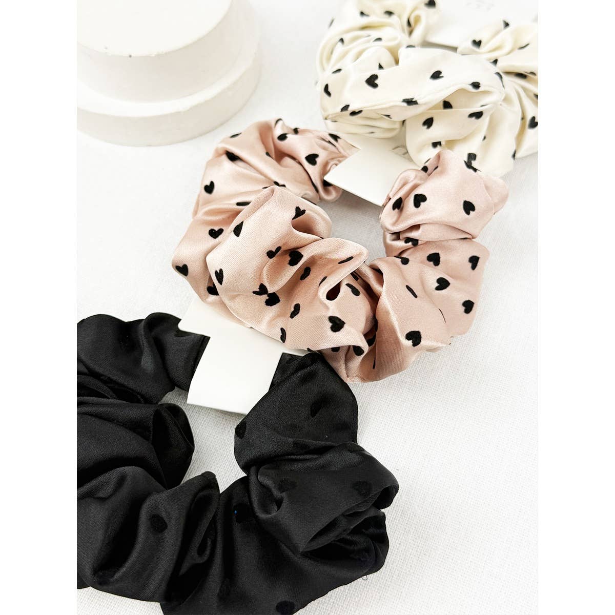Heart Satin Scrunchies