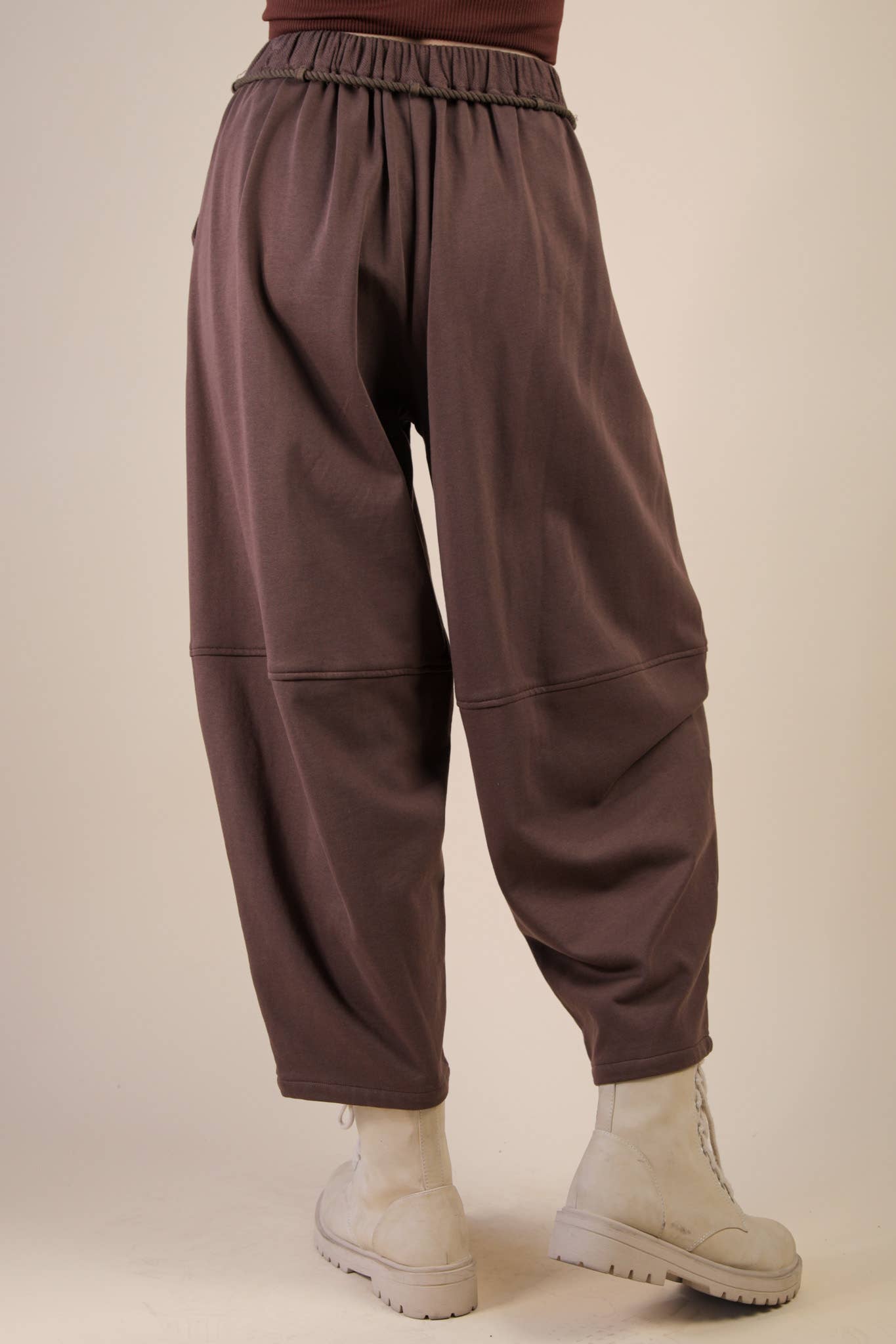 Braid Waist Strip Barrel Pants