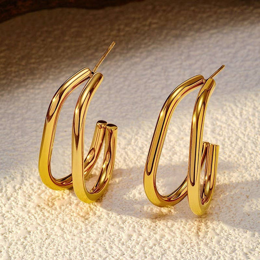 Waterproof Double Hoop Earrings